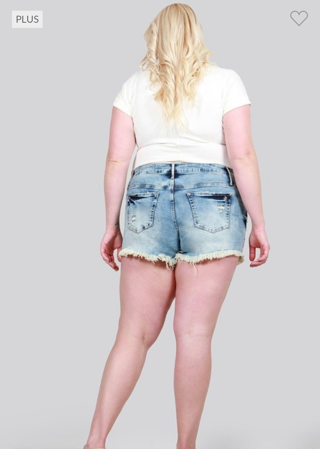 Distressed Mid Rise Shorts